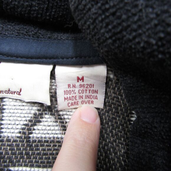 Anu By Natural Cotton Winter Snowflake Print Blazer Jacket Size Medium Lagenlook - Picture 5 of 10